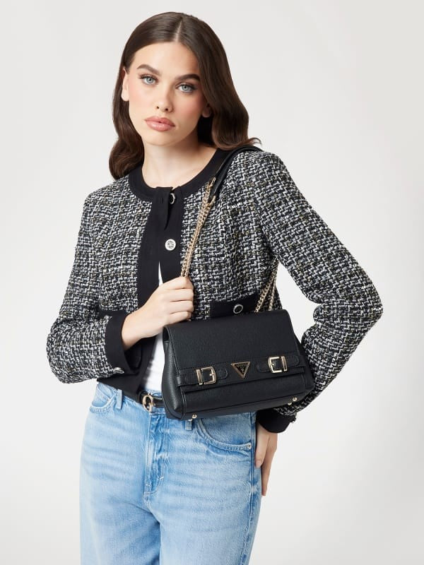 GUESS Eco Ali Black Shoulder Bag